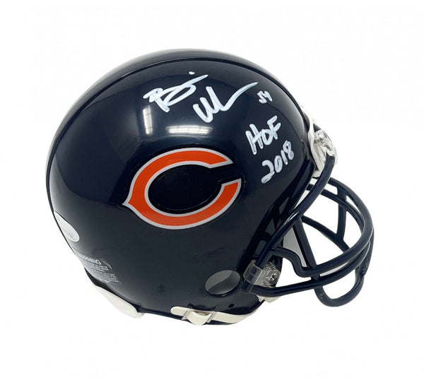 Brian Urlacher Signed Chicago Bears Ridell Mini-Helmet Inscribed HOF 2018 (JSA)