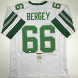 Autographed/Signed BILL BERGEY Philadelphia White Football Jersey JSA COA Auto