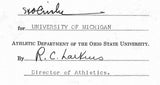 Fritz Crisler HOF Michigan Head Coach Signed/Auto Contract PSA BA199005
