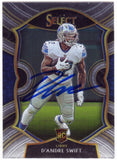 D'Andre Swift Signed Lions 2020 Panini Select Rookie Card #51 - (SCHWARTZ COA)
