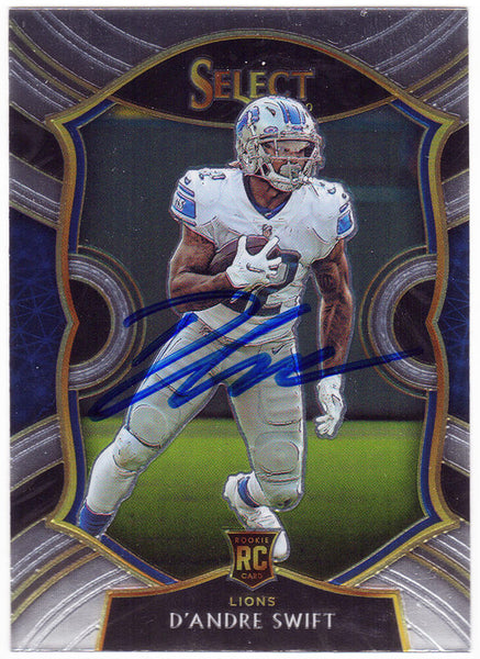 D'Andre Swift Signed Lions 2020 Panini Select Rookie Card #51 - (SCHWARTZ COA)
