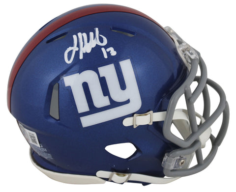 Giants Jalin Hyatt Authentic Signed Blue Speed Mini Helmet BAS Witnessed 2