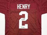 ALABAMA DERRICK HENRY AUTOGRAPHED MAROON JERSEY 15 HEISMAN BECKETT 239852