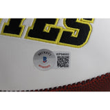 AJ Epenesa Autographed/Signed Iowa Hawkeyes Logo Football Beckett Witness 50258