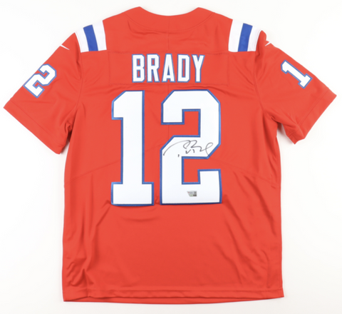 Tom Brady Autographed Patriots Nike Limited Red Color Rush Jersey Fanatics