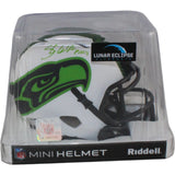 Shaun Alexander Autographed Seattle Seahawks Lunar Mini Helmet Beckett WIT 55053
