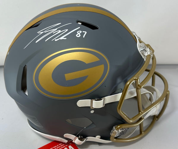 Packers JORDY NELSON Signed Full Size SLATE Speed Authentic Helmet AUTO - JSA
