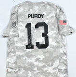 Brock Purdy Autographed 49ers Salute to Service Nike Game Jersey - Beckett W XL