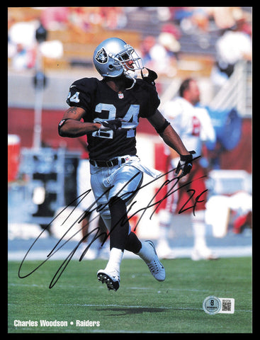 Charles Woodson Autographed 8.5x11 Magazine Page Photo Raiders Beckett BS12734