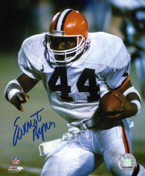 Earnest Byner Signed Browns White Jersey Action 8x10 Photo - (SCHWARTZ COA)