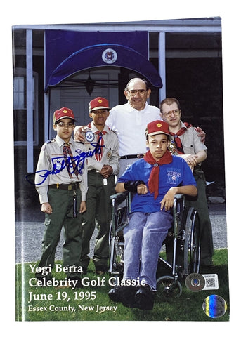 Phil Rizzuto Signed 1995 Celebrity Golf Classic Program BAS