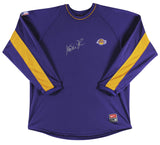 Lakers Magic Johnson Authentic Signed Purple Nike Warmup Shirt BAS Wit #W205616