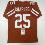 Autographed/Signed Jamaal Charles Texas Orange College Jersey JSA COA