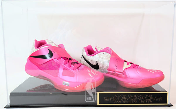 Kevin Durant Autographed Nike Zoom IV Pinkfire II/Black-Metallic Silver Shoes