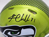 KAM CHANCELLOR AUTOGRAPHED SEAHAWKS FLASH GREEN MINI HELMET MCS HOLO 220827