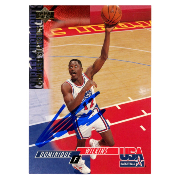 Dominique Wilkins Autographed 94 Upper Deck #78 SMEAR Trading Card Beckett 54155