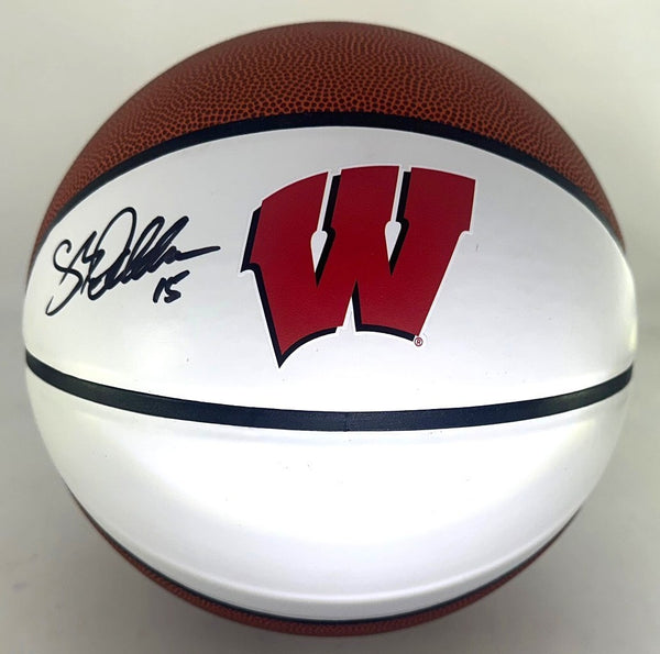 Badgers SAM DEKKER Signed Full Size Wilson Replica WI LOGO Basketball AUTO - BAS
