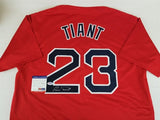 Luis Tiant Signed Boston Red Sox Red Jersey (PSA COA) 3xAll-Star / Senor Smoke