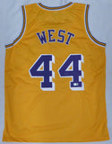 Los Angeles Lakers Jerry West Autographed Yellow Jersey Beckett BAS QR #BP45966