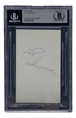 Pat Summerall Chicago Cardinals Signed Slabbed Index Card BAS 00012634281