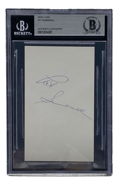 Pat Summerall Chicago Cardinals Signed Slabbed Index Card BAS 00012634281
