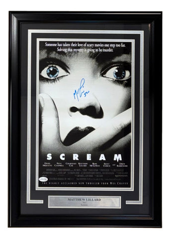 Matthew Lillard Signed Framed 11x17 Scream Photo Stu Inscribed JSA QR