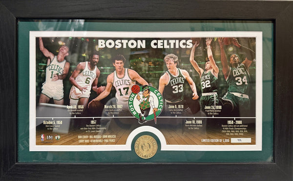 Boston Celtics Highland Mint Photo & Coin Framed Set - Limited Edition #99/5,000