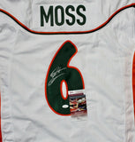 Santana Moss Signed Custom Miami College Style Jersey JSA Witnessed