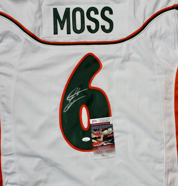 Santana Moss Signed Custom Miami College Style Jersey JSA Witnessed