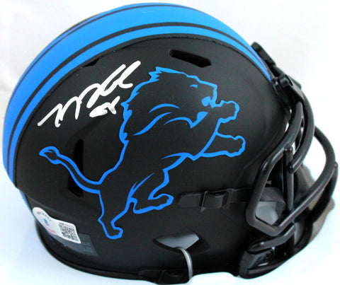 TJ Hockenson Autographed Detroit Lions Eclipse Speed Mini Helmet- Beckett W Holo