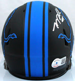 TJ Hockenson Autographed Detroit Lions Eclipse Speed Mini Helmet- Beckett W Holo