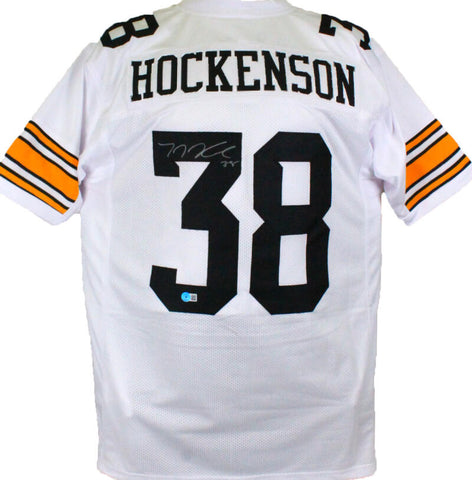 TJ Hockenson Autographed White College Style Jersey *3- Beckett W Hologram