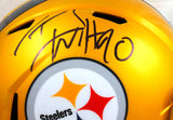 TJ Watt Signed Pittsburgh Steelers F/S Flash Speed Helmet-Beckett W Hologram