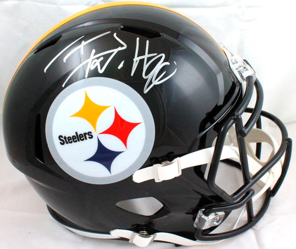 TJ Watt Autographed Pittsburgh Steelers F/S Speed Helmet-Beckett W Holo *Silver