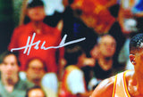 Hakeem Olajuwon Houston Rockets Autographed 16x20 Post Up Photo- JSA W *Silver