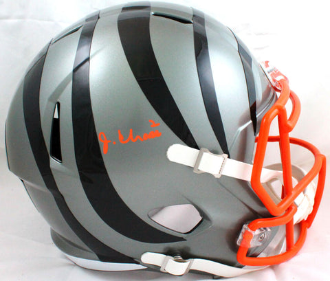 Ja'Marr Chase Autographed Cincinnati Bengals Flash F/S Speed Helmet -BAW Holo