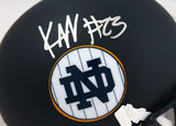 Kyren Williams Autographed Notre Dame Schutt Blue Alt. Mini Helmet-BeckettW Holo