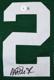 Magic Johnson Autographed Green Jersey *Bottom-Beckett W Hologram *Black