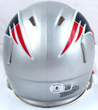 Wes Welker Autographed NE Patriots Speed Mini Helmet-Beckett W Hologram *Black