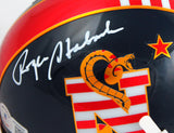 Roger Staubach Signed Navy Midshipmen DTOM Mini Helmet-Beckett W Hologram White