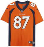 Framed Noah Fant Denver Broncos Signed Orange Limited Jersey