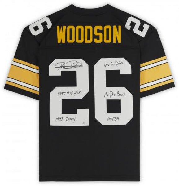 Rod Woodson Black Pittsburgh Steelers Autographed Mitchell & Ness