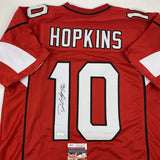 Autographed/Signed DEANDRE HOPKINS Arizona Red Football Jersey JSA COA Auto