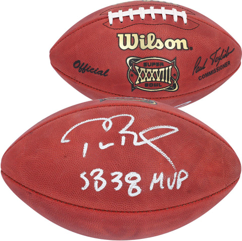Tom Brady Patriots Signed Super Bowl XXXVIII Pro Football w/"SB 38 MVP" Insc