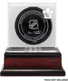Toronto Maple Leafs (2016-Present) Mahogany Hockey Puck Logo Display Case