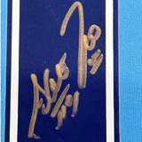 Framed Autographed/Signed Sergio Kun Aguero 33x42 Manchester Blue Soccer BAS COA