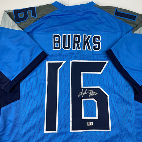 Autographed/Signed Treylon Burks Tennessee Light Blue Jersey Beckett BAS COA