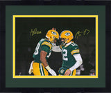 FRMD Aaron Rodgers & AJ Dillon Green Bay Packers Signed 16x20 Spotlight Photo