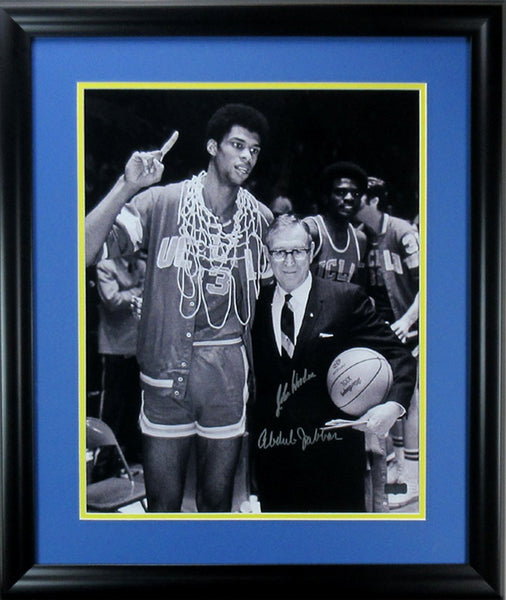 Kareem Abdul-Jabbar & John Wooden Signed Framed 27x23 UCLA 16x20 Photo