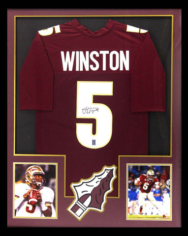 Jameis Winston Signed Florida State Seminoles Framed Maroon Custom Jersey